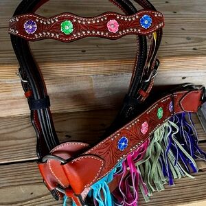Horse Sized #Fringe#Colorful#TackSet